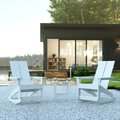 Flash Furniture 2 Modern White Adirondack Rockers & Side Table JJ-C14709-2-T14001-WH-GG
